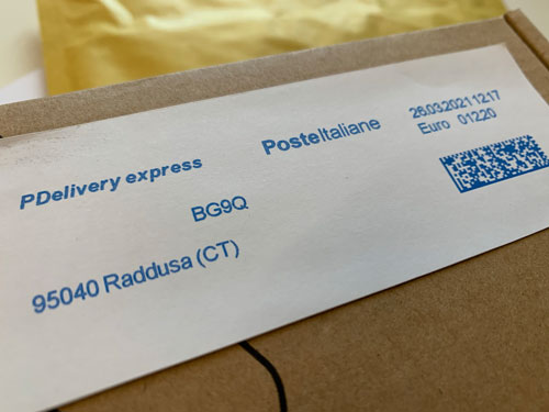 etichetta posta delivery express