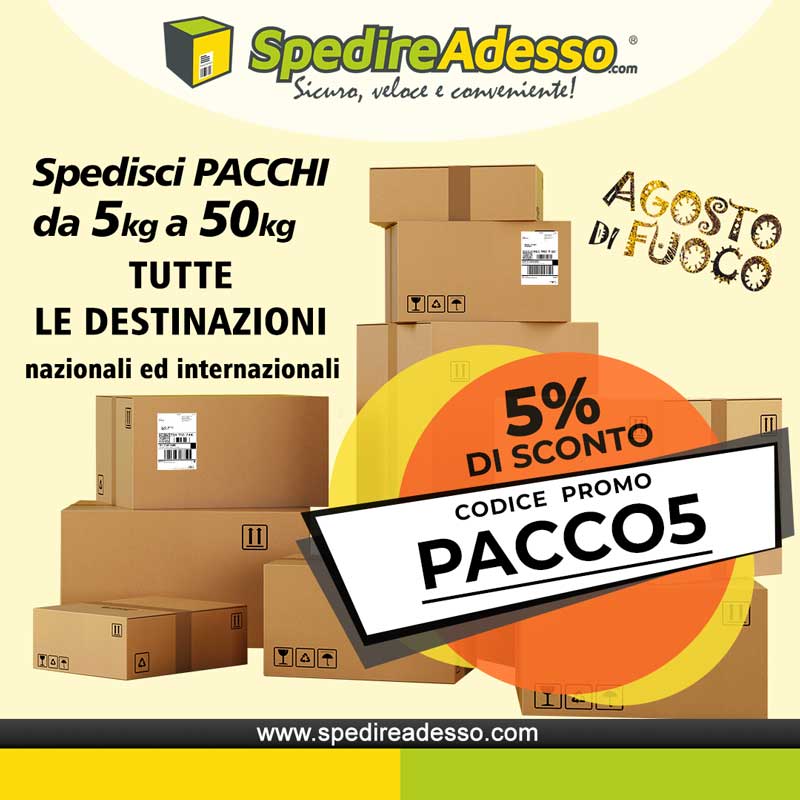 copoun PACCO5 sconto 5% spedisci pacchi