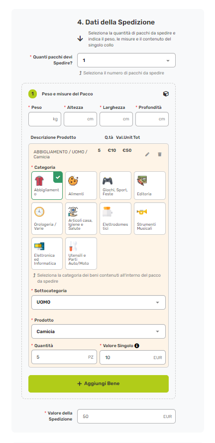 step 4 modulo ordine spedizione uk