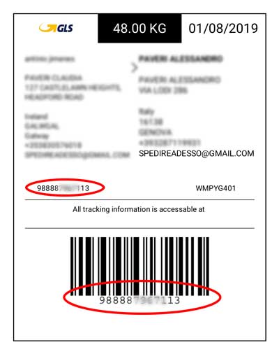 cerca spedizioni  gls tracking etichetta spedizione