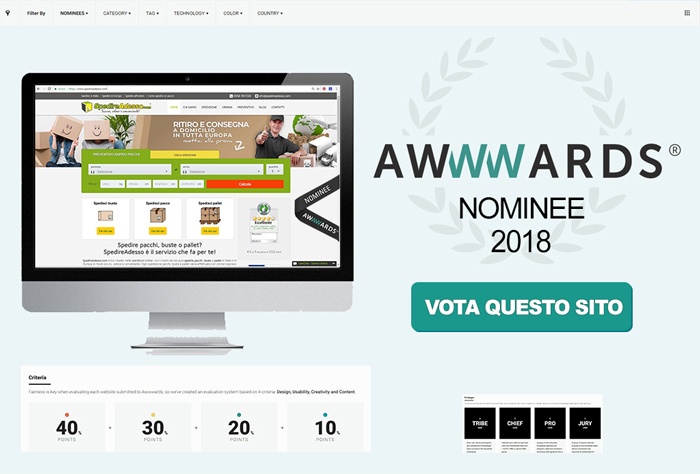 nominee awwwards 2018 spedireadesso l