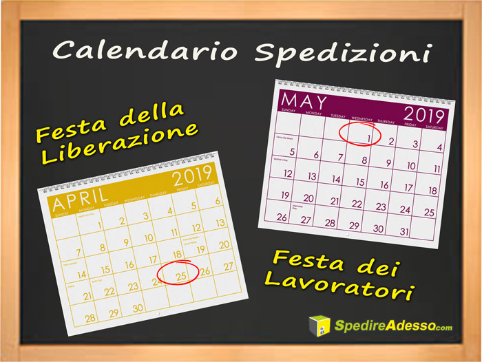 calendario spedizioni 25 aprile 1 maggio l