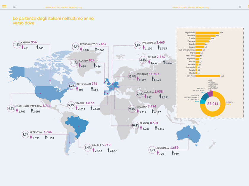 mappa mondo emigrati italiani 2023