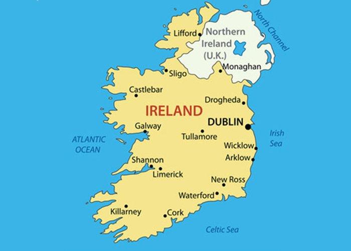 mappa irlanda capoluoghi