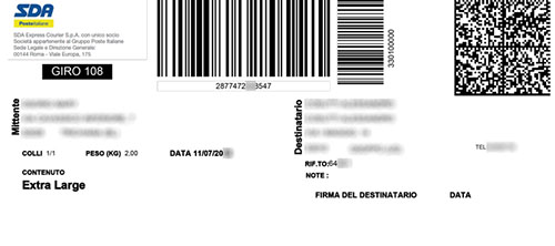 sda italia tracking lettera di vettura