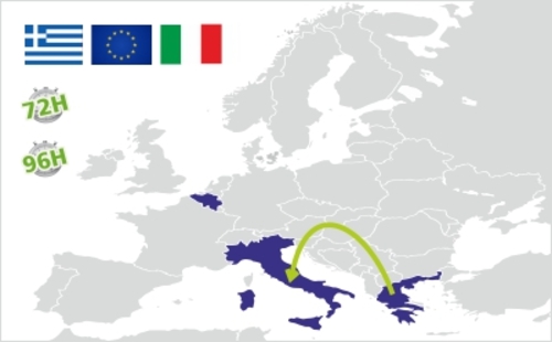 spedizione dalla grecia all italia