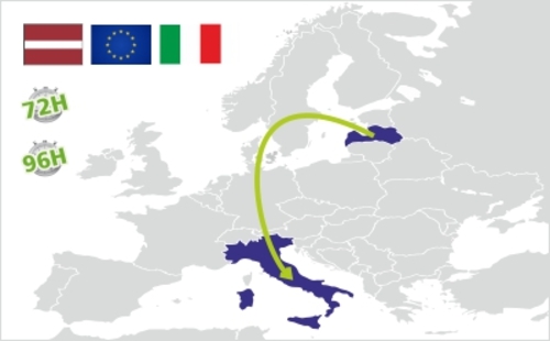 spedizione dalla lettonia all italia