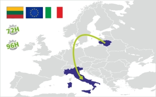 spedizione dalla litualia all'italia