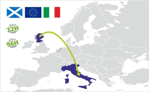 spedizione dalla scozia allitalia