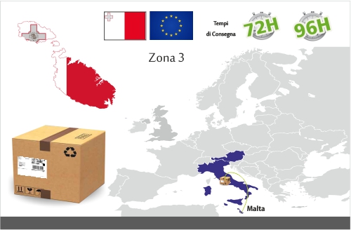 mappa spedizione Malta