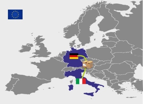 mappa spedizione italia germania