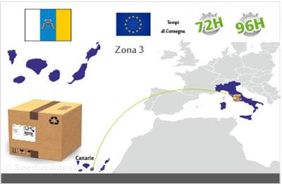 mappa spedizione Canarie