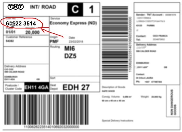 tracking number TNT